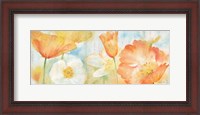 Framed Poppy Meadow Pastel Woodgrain Panel