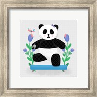 Framed 'Tumbling Pandas I' border=