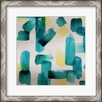 Framed 'Aqua Abstract Square II' border=