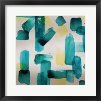 Framed 'Aqua Abstract Square II' border=