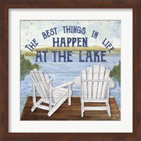 Framed 'Lake Living I (best things)' border=