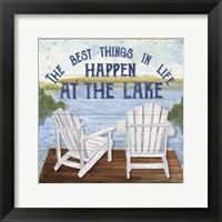 Framed 'Lake Living I (best things)' border=