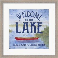 Framed 'Lake Living III (welcome lake)' border=