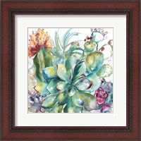 Framed Succulent Garden Watercolor I