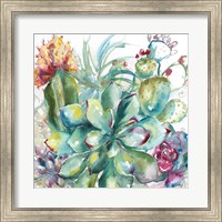 Framed Succulent Garden Watercolor I