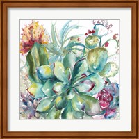 Framed 'Succulent Garden Watercolor I' border=