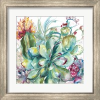 Framed 'Succulent Garden Watercolor I' border=