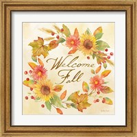 Framed 'Welcome Fall Square II -Be Grateful' border=