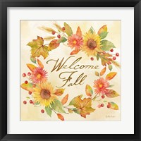 Framed 'Welcome Fall Square II -Be Grateful' border=