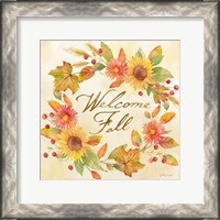 Framed 'Welcome Fall Square II -Be Grateful' border=