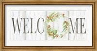 Framed Holiday Wreath Welcome Sign