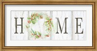 Framed Holiday Wreath Home Sign