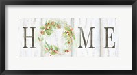 Framed Holiday Wreath Home Sign
