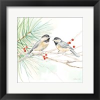 Winter Birds II Chickadees Framed Print