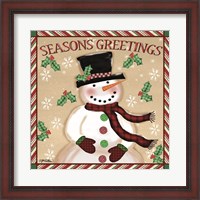 Framed Season's Greetings Snowmen I