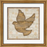 Framed Rustic Peace Dove