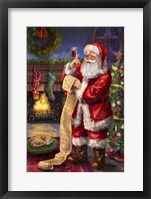Framed Santa with his list
