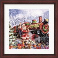Framed Santa and Red Train