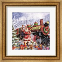 Framed Santa and Red Train