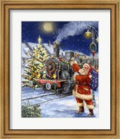 Framed Santa and Black Train