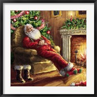 Framed Santa asleep in Chair