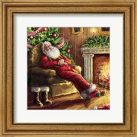 Framed Santa asleep in Chair