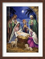 Framed Holy Family with 3 Kings