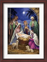 Framed Holy Family with 3 Kings