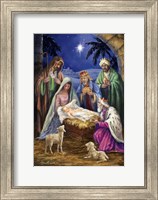 Framed Holy Family with 3 Kings