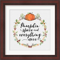 Framed 'Pumpkin Spice Sentiment II' border=