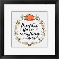 Framed 'Pumpkin Spice Sentiment II' border=