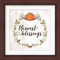 Framed 'Pumpkin Spice Harvest Blessings' border=