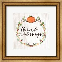 Framed 'Pumpkin Spice Harvest Blessings' border=