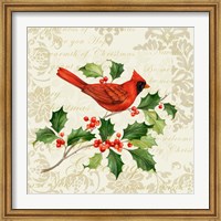 Framed Botanical Christmas Cream I