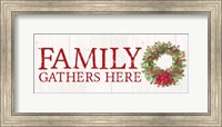 Framed Home for the Holidays Family Gathers Here Wreath Sign