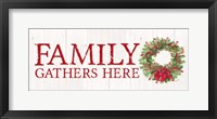 Framed Home for the Holidays Family Gathers Here Wreath Sign