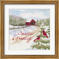 Framed Christmas in the Country II Seasons Greetings