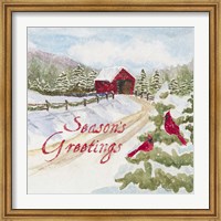 Framed Christmas in the Country II Seasons Greetings