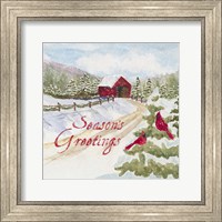 Framed Christmas in the Country II Seasons Greetings