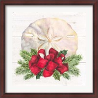 Framed Christmas by the Sea Sanddollar square