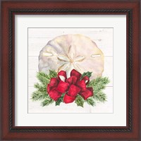 Framed Christmas by the Sea Sanddollar square