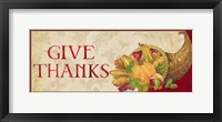 Fall Harvest Give Thanks sign Framed Print