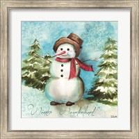 Framed Watercolor Snowmen II