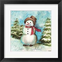 Framed Watercolor Snowmen II