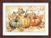 Framed Watercolor Harvest Welcome Fall