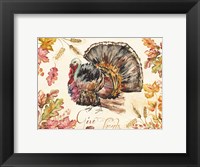 Framed Watercolor Harvest Turkey