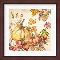 Framed Watercolor Harvest Pumpkins I