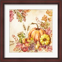 Framed Watercolor Harvest Pumpkins II