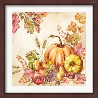 Framed Watercolor Harvest Pumpkins II