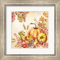 Framed 'Watercolor Harvest Pumpkins II' border=